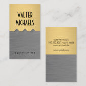 Metallischer Gold-Grau-Farbblock Visitenkarte (Vorne/Hinten)