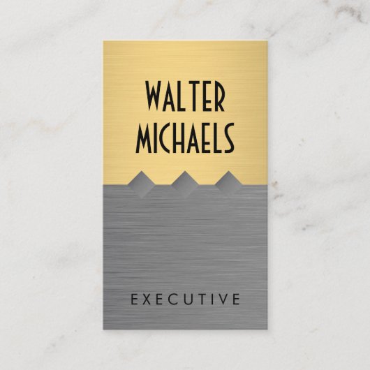 Metallischer Gold-Grau-Farbblock Visitenkarte (Vorderseite)