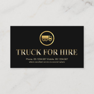 Metallischer Gold LKW für Miete Signaturlogistik Visitenkarte