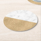 Metallischer Gold Round Paper Untersetzer (Angewinkelt)