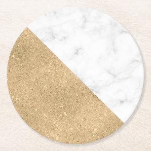 Metallischer Gold Round Paper Untersetzer