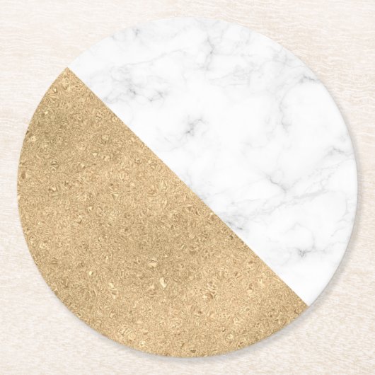 Metallischer Gold Round Paper Untersetzer (Vorderseite)