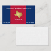 Metallischer Gold-Staat von Texas Visitenkarte (Vorne/Hinten)