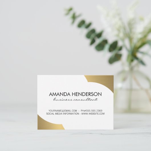 Metallischer Goldakzent Visitenkarte (Stehend Vorderseite)