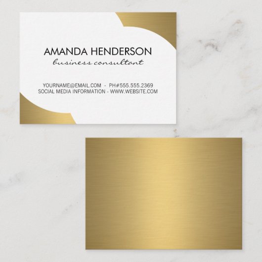 Metallischer Goldakzent Visitenkarte (Vorne/Hinten)