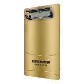 Metallischer goldener Hintergrund und Streifenrahm Mini Klemmbrett (Gewinkelt2)