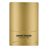 Metallischer goldener Hintergrund und Streifenrahm Mini Klemmbrett (Rückseite)