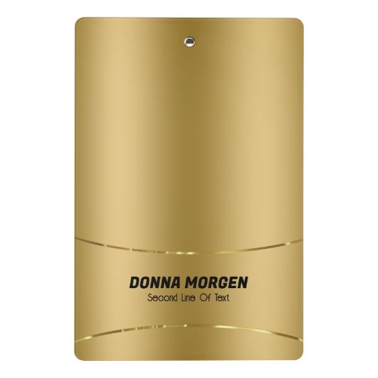 Metallischer goldener Hintergrund und Streifenrahm Mini Klemmbrett (Rückseite)