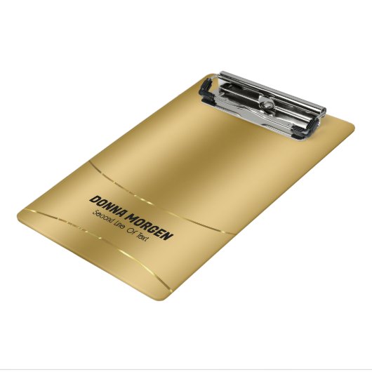 Metallischer goldener Hintergrund und Streifenrahm Mini Klemmbrett (Gewinkelt3)