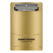 Metallischer goldener Hintergrund und Streifenrahm Mini Klemmbrett (Vorderseite)