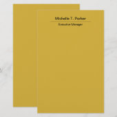 Metallischer goldfarbener schlichter minimalistisc briefpapier (Vorne/Hinten)