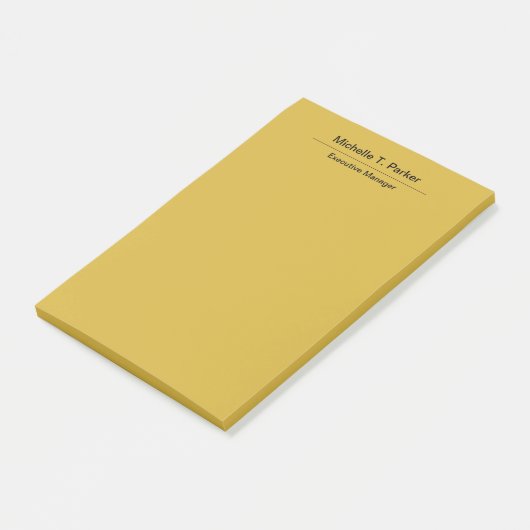 Metallischer goldfarbener schlichter minimalistisc post-it klebezettel (angewinkelt)