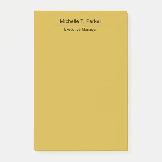 Metallischer goldfarbener schlichter minimalistisc post-it klebezettel (Vorderseite)