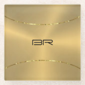 Metallischer Goldhintergrund Glasuntersetzer (Vorderseite)