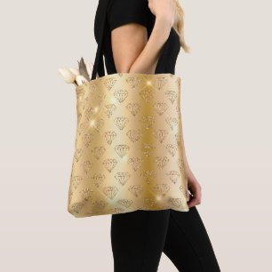 Metallischer Goldverlauf & Glitter Glam Diamanten Tasche