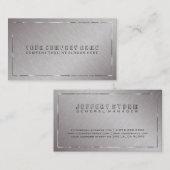 Metallischer, grauer Bürstenstahl, Silbergrenzakze Visitenkarte (Vorne/Hinten)