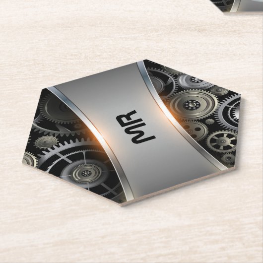 Metallischer, grauer männlicher Hintergrund Untersetzer (angewinkelt)