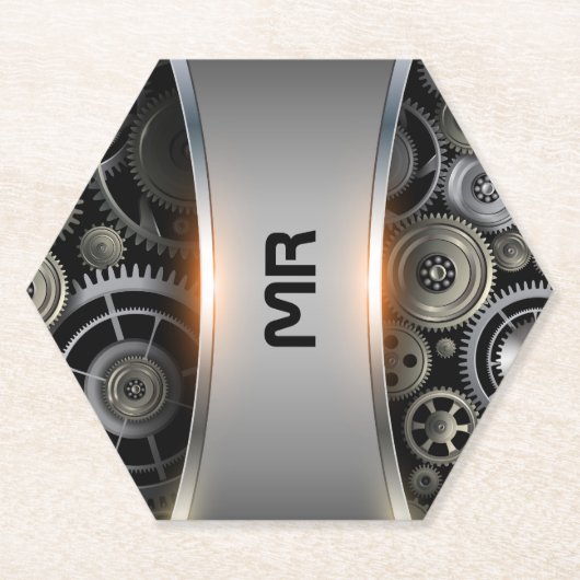 Metallischer, grauer männlicher Hintergrund Untersetzer (Vorderseite)