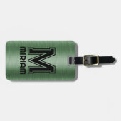 Metallischer Grüne Textur Benutzerdefinierter schw Gepäckanhänger (Vorderseite horizontal)