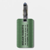 Metallischer Grüne Textur Benutzerdefinierter schw Gepäckanhänger (Rückseite vertikal)