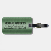 Metallischer Grüne Textur Benutzerdefinierter schw Gepäckanhänger (Rückseite horizontal)