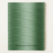 Metallischer Grüne Textur Benutzerdefinierter schw Planer (Rückseite)