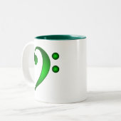 Metallischer grüner Bassschlüssel Zweifarbige Tasse (Vorderseite Links)
