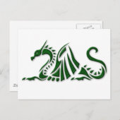 Metallischer Grüner Drache Postkarte (Vorne/Hinten)