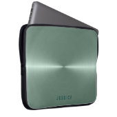 Metallischer, grüner Edelstahl-Look Laptopschutzhülle (Vorne Rechts)