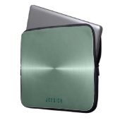 Metallischer, grüner Edelstahl-Look Laptopschutzhülle (Vorderseite Links)