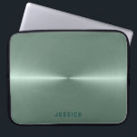 Metallischer, grüner Edelstahl-Look Laptopschutzhülle<br><div class="desc">Eleganter metallischer grüner Hintergrund,  glänzender Edelstahl-Look.</div>