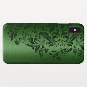 Metallischer grüner Hintergrund mit dunkelgrüner S Case-Mate iPhone Hülle (Rückseite (Horizontal))