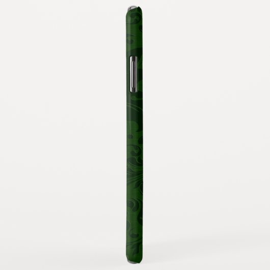 Metallischer grüner Hintergrund mit dunkelgrüner S Case-Mate iPhone Hülle (Hinten/Rechts)