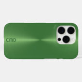 Metallischer grüner Texturlook aus rostfreiem Stah Case-Mate iPhone Hülle (Rückseite (Horizontal))
