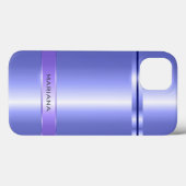 Metallischer, hellblauer, rostfreier Stahllook Case-Mate iPhone Hülle (Rückseite (Horizontal))