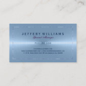 Metallischer, hellblauer, rostfreier Stahllook Visitenkarte (Rückseite)