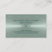 Metallischer, hellgrüner, rostfreier Stahllook Visitenkarte (Rückseite)
