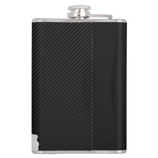 Metallischer Heulenwolf mit Kohlenstofffaser Flachmann (Rückseite)