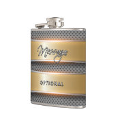 Metallischer Hintergrund Art 4A Wrapped Flask Flachmann (Links)