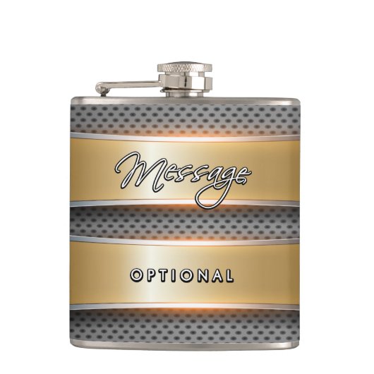 Metallischer Hintergrund Art 4A Wrapped Flask Flachmann (Vorderseite)