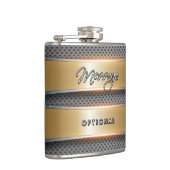 Metallischer Hintergrund Art 4A Wrapped Flask Flachmann (Rechts)