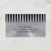 Metallischer Hintergrund | Comb Shears Stylist Visitenkarte (Rückseite)