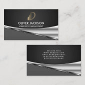 Metallischer Hintergrund | Firmenlogo Visitenkarte (Vorne/Hinten)