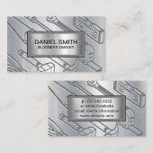 Metallischer Hintergrund | Gravur der industrielle Visitenkarte (Vorne/Hinten)