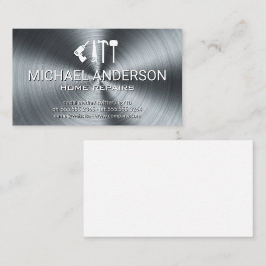 Metallischer Hintergrund | Hardware-Tools | Handym Visitenkarte (Vorne/Hinten)