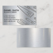 Metallischer Hintergrund | Industrielle Werkzeuge Visitenkarte (Vorne/Hinten)