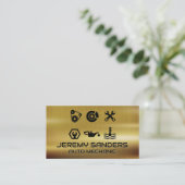 Metallischer Hintergrund | Mechanische Werkzeuge Visitenkarte (Stehend Vorderseite)