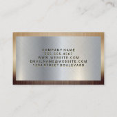 Metallischer Hintergrund | Metallgrenze Visitenkarte (Rückseite)