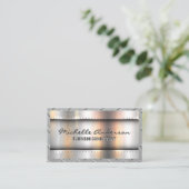 Metallischer Hintergrund | Metallrivets | Stahlgre Visitenkarte (Stehend Vorderseite)