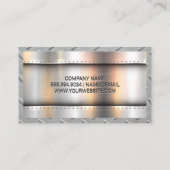 Metallischer Hintergrund | Metallrivets | Stahlgre Visitenkarte (Rückseite)